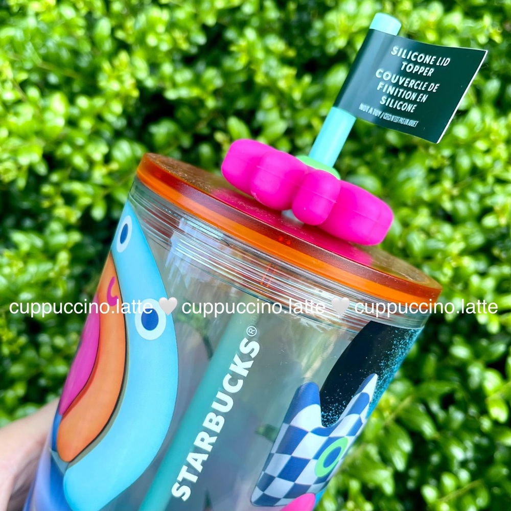 NWT✨Starbucks 2025 Back to School Graphic Tumbler with Silicone Floral Lid Charm - Picture 7 of 9
